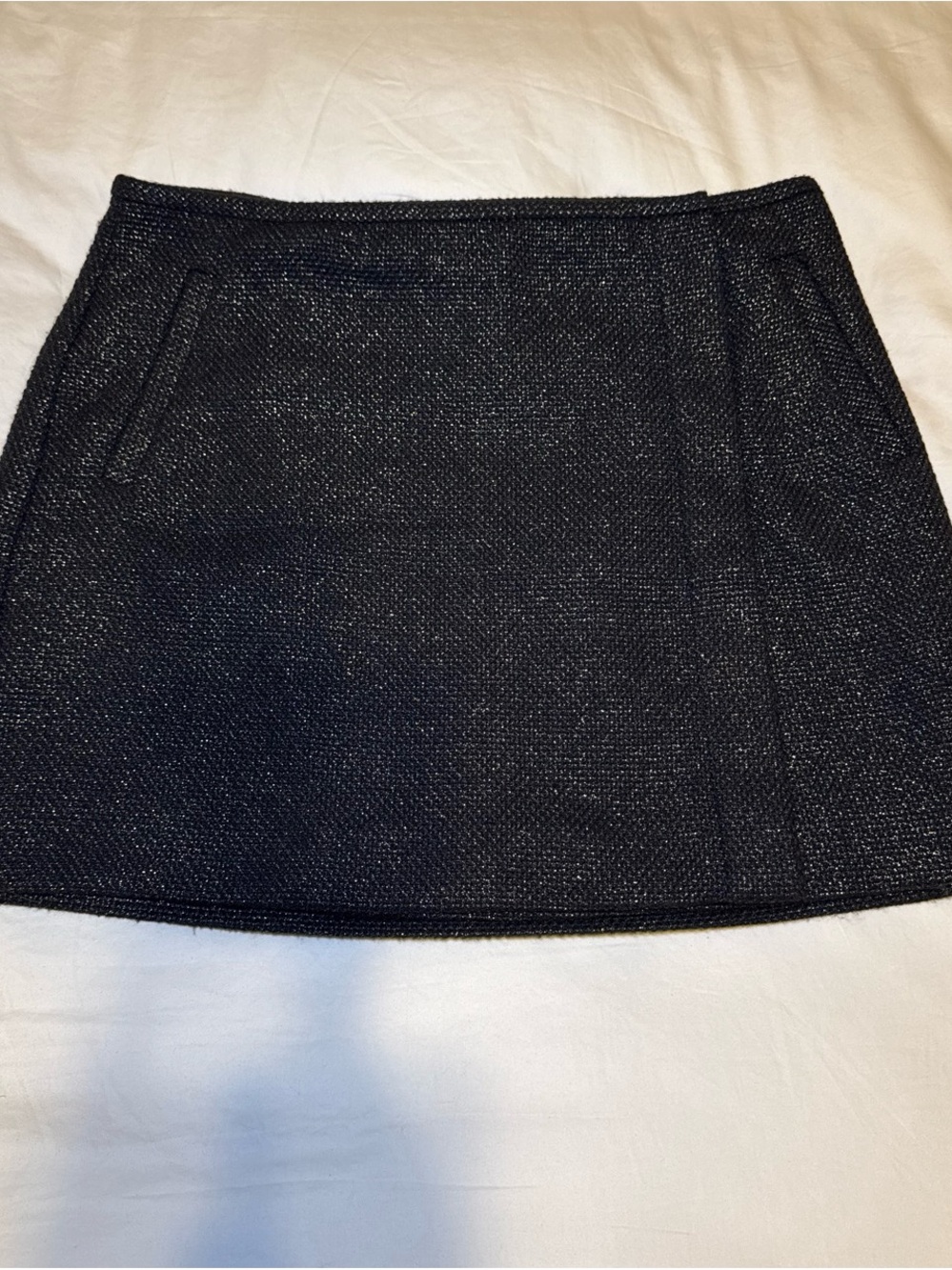 Banana Republic Black Textured Mini Skirt - Modern A-Line Size 10